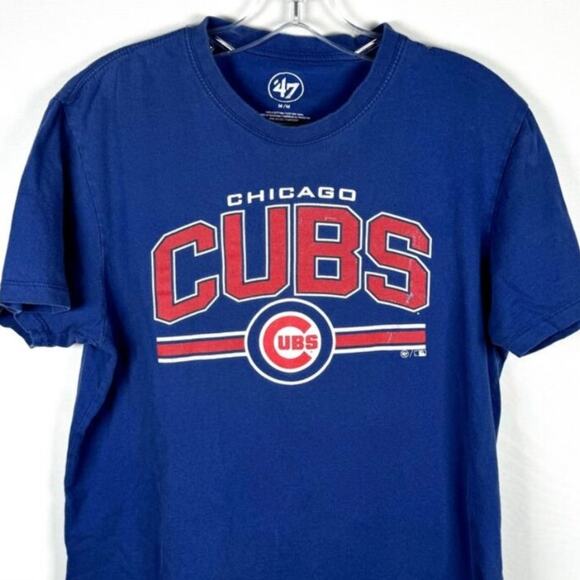 Chicago Cubs Men's T-Shirt MLB Short Sleeve Blue Red Classic Baseball Size M - Picture 1 of 3